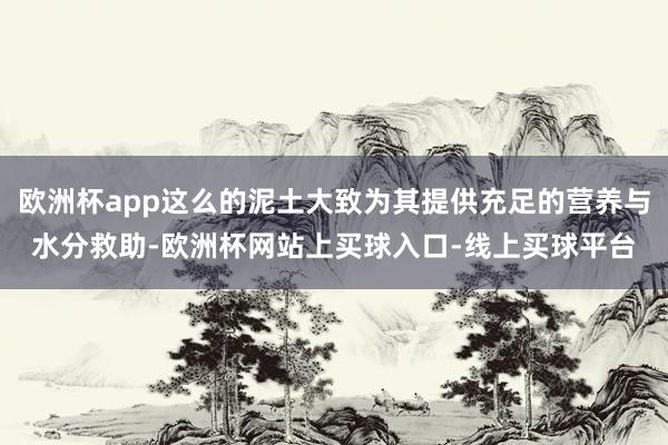 欧洲杯app这么的泥土大致为其提供充足的营养与水分救助-欧洲杯网站上买球入口-线上买球平台