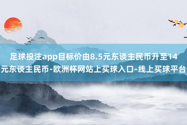 足球投注app目标价由8.5元东谈主民币升至14元东谈主民币-欧洲杯网站上买球入口-线上买球平台