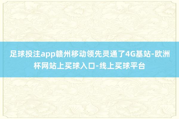 足球投注app赣州移动领先灵通了4G基站-欧洲杯网站上买球入口-线上买球平台