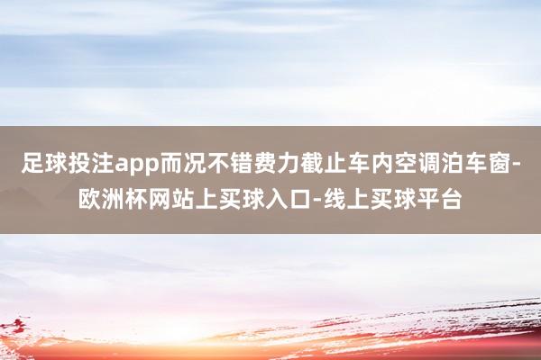 足球投注app而况不错费力截止车内空调泊车窗-欧洲杯网站上买球入口-线上买球平台