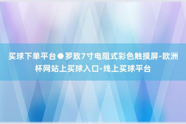 买球下单平台●罗致7寸电阻式彩色触摸屏-欧洲杯网站上买球入口-线上买球平台