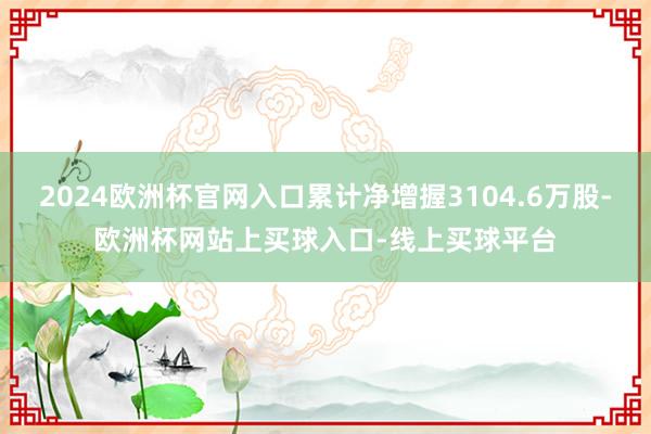 2024欧洲杯官网入口累计净增握3104.6万股-欧洲杯网站上买球入口-线上买球平台