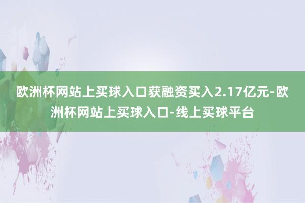 欧洲杯网站上买球入口获融资买入2.17亿元-欧洲杯网站上买球入口-线上买球平台