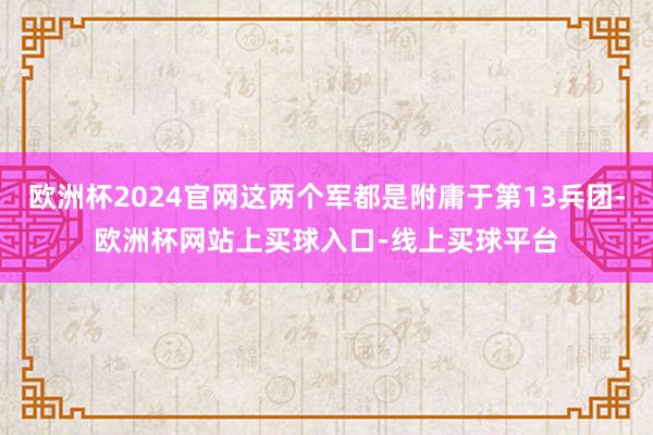 欧洲杯2024官网这两个军都是附庸于第13兵团-欧洲杯网站上买球入口-线上买球平台