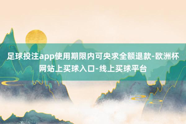 足球投注app使用期限内可央求全额退款-欧洲杯网站上买球入口-线上买球平台