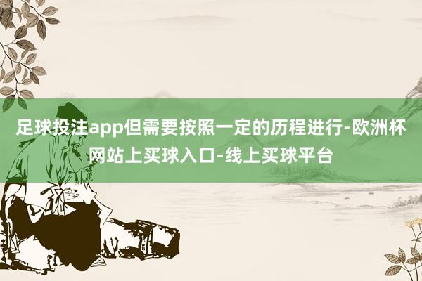 足球投注app但需要按照一定的历程进行-欧洲杯网站上买球入口-线上买球平台