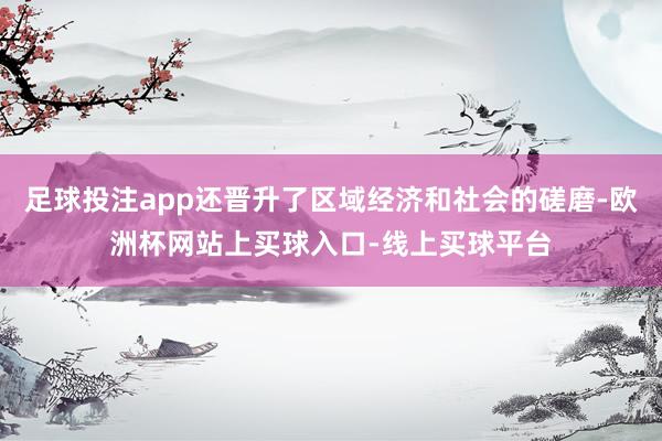 足球投注app还晋升了区域经济和社会的磋磨-欧洲杯网站上买球入口-线上买球平台