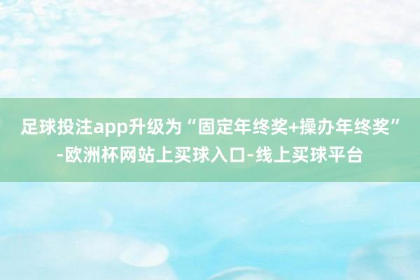 足球投注app升级为“固定年终奖+操办年终奖”-欧洲杯网站上买球入口-线上买球平台