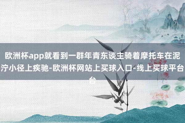 欧洲杯app就看到一群年青东谈主骑着摩托车在泥泞小径上疾驰-欧洲杯网站上买球入口-线上买球平台