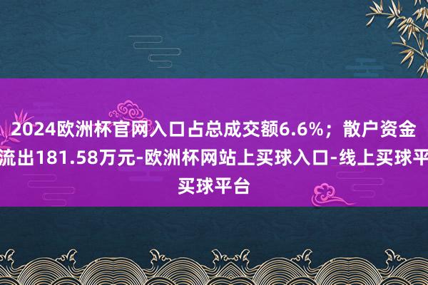 2024欧洲杯官网入口占总成交额6.6%；散户资金净流出181.58万元-欧洲杯网站上买球入口-线上买球平台